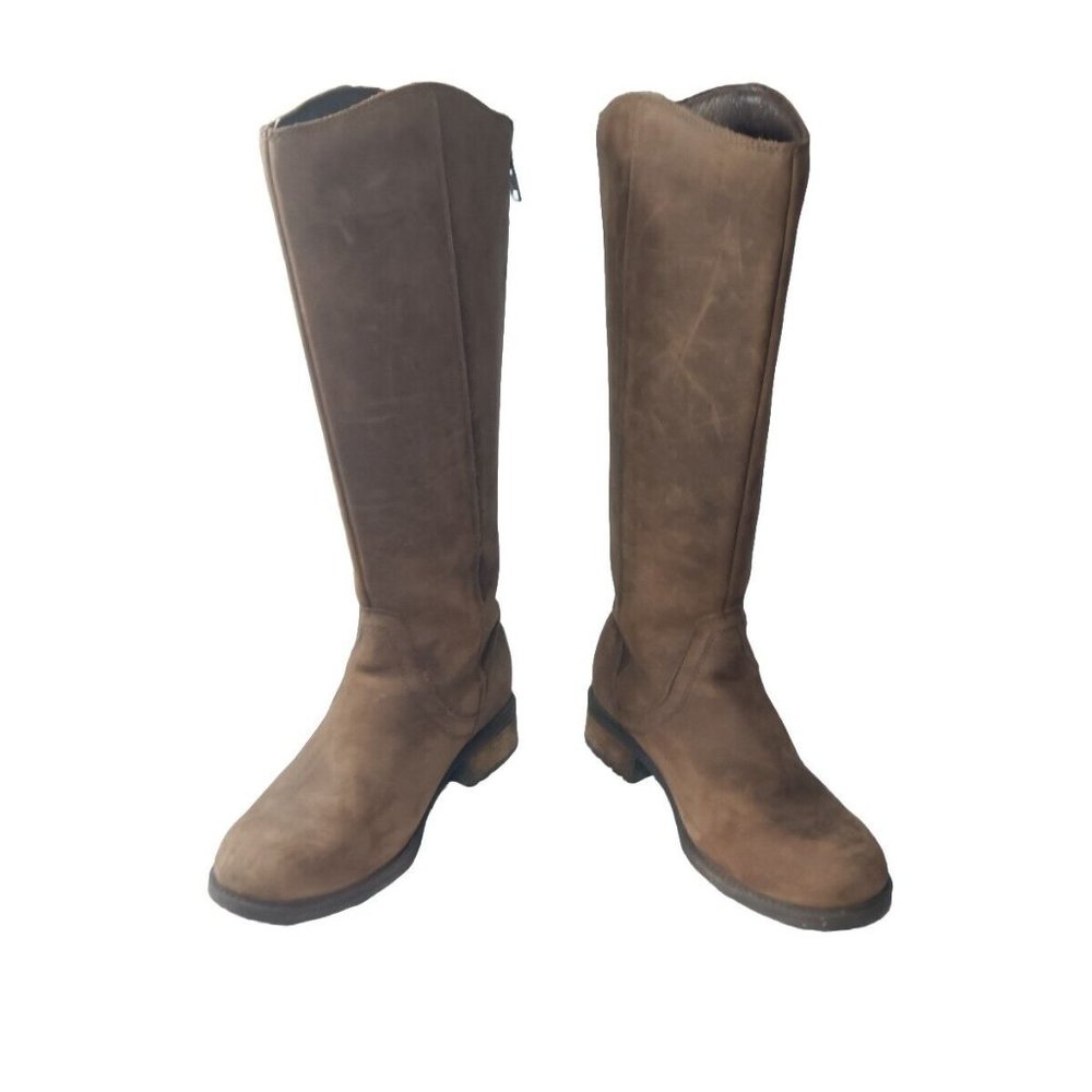 UGG Brown Tall Leather Heeled Riding Boots